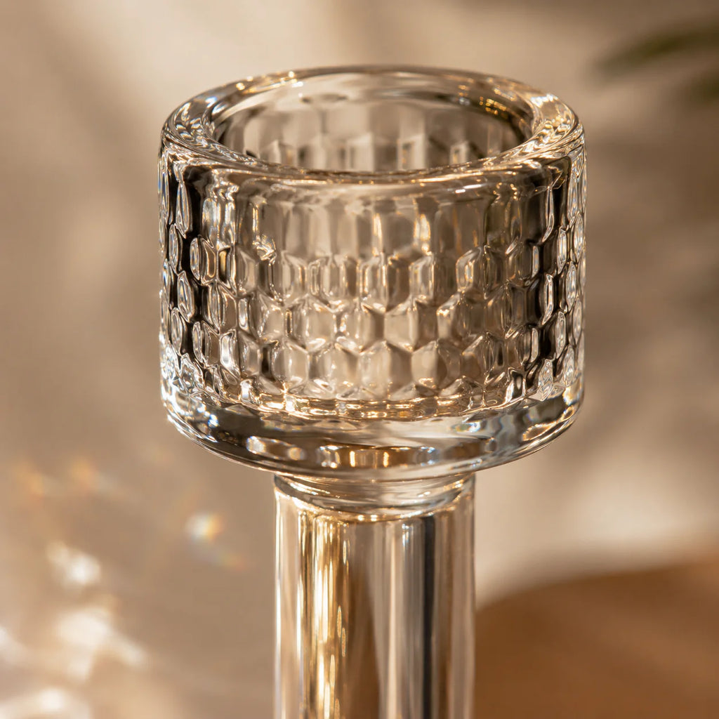 Wilmax Kerzenhalter 20 × 9 cm Transparent aus Glas