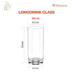 Wilmax Wasser& Saftgläser 390 ml 6er-Set Transparent aus Wilmax Crystalline-Serie