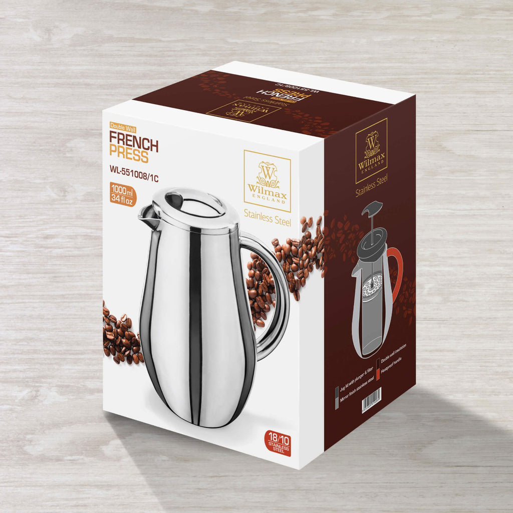 Wilmax French Press 1000 ml Edelstahl WL-551008/1C