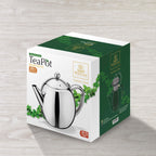 Wilmax Doppelwandige Teekanne mit herausnehmbarem Edelstahlsieb 1200 ml aus Edelstahl