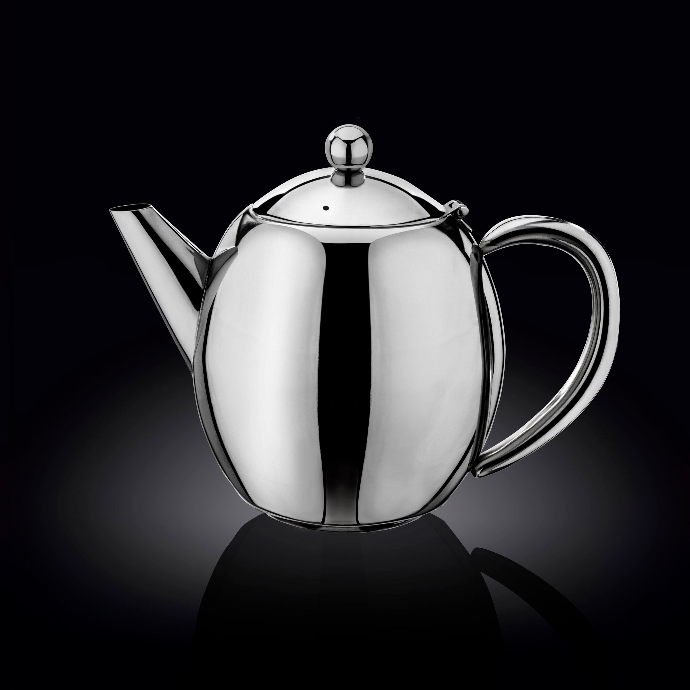 Wilmax Doppelwandige Teekanne 1200 ml Silber aus Edelstahl