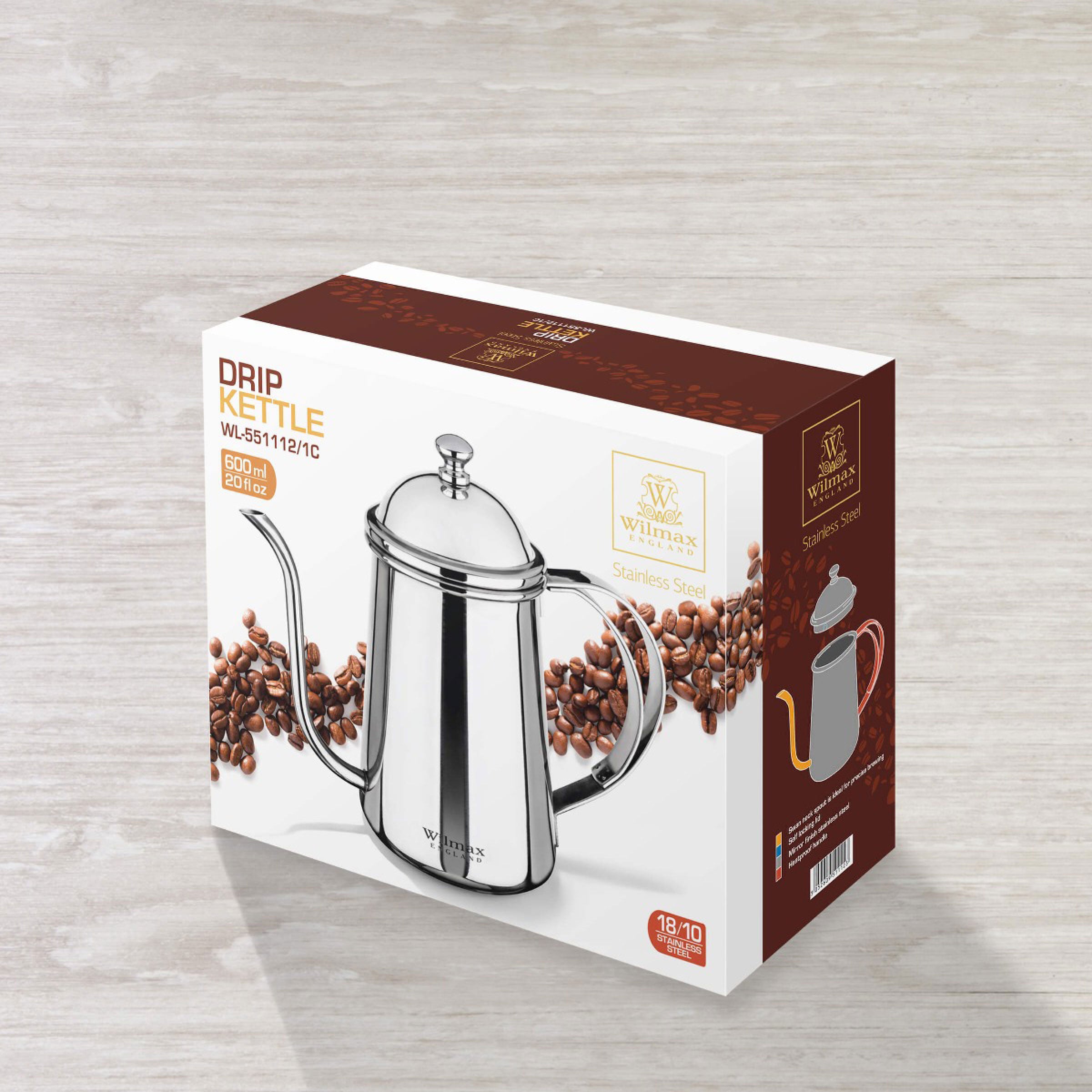 Wilmax Drip Kettle 600 ml Edelstahl WL-551112/1C
