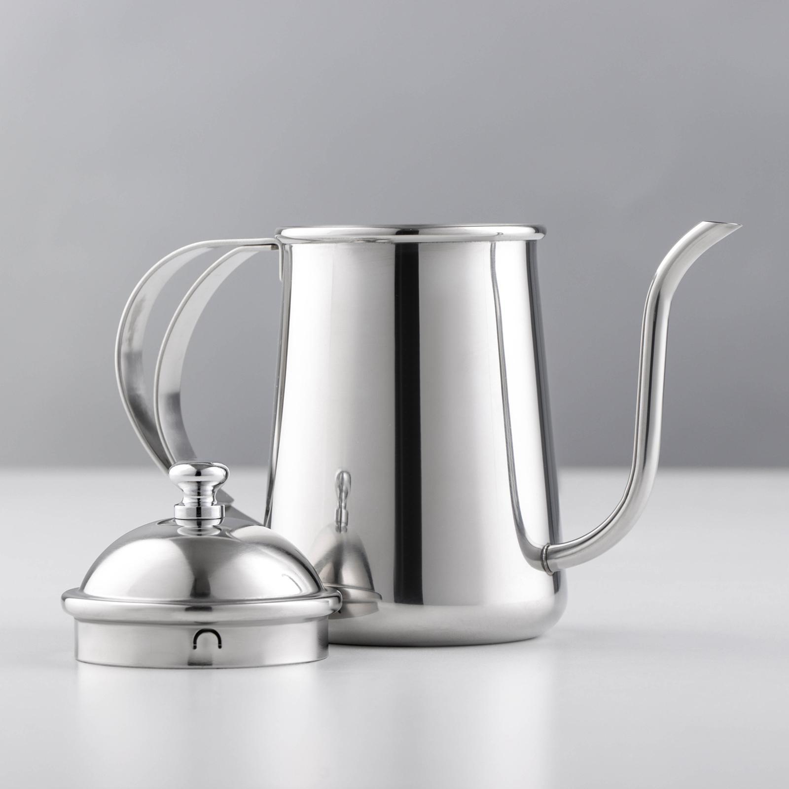 Wilmax Schwanenhalskessel 600 ml Silber aus Edelstahl