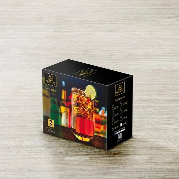 Wilmax Longdrinkglas 500 ml 2er-Set Transparent aus Wilmax Crystalline-Serie