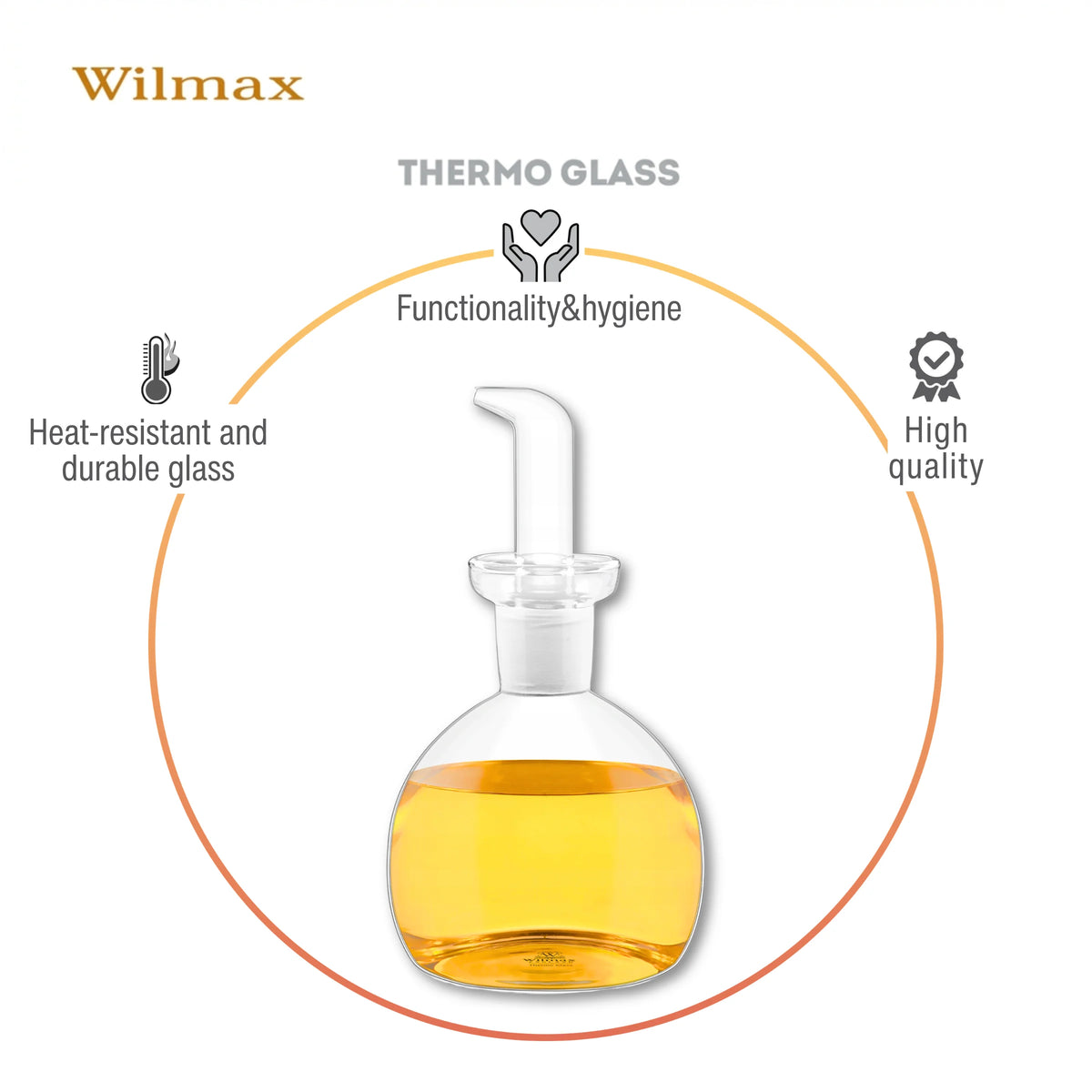 Wilmax Ölflasche 500 ml Transparent aus Glas