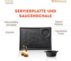Wilmax Servierset 3-teilig Schwarz aus Porzellan