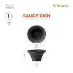 Wilmax Soßenschälchen 7,5 × 4 cm 6er-Set Schwarz aus Porzellan