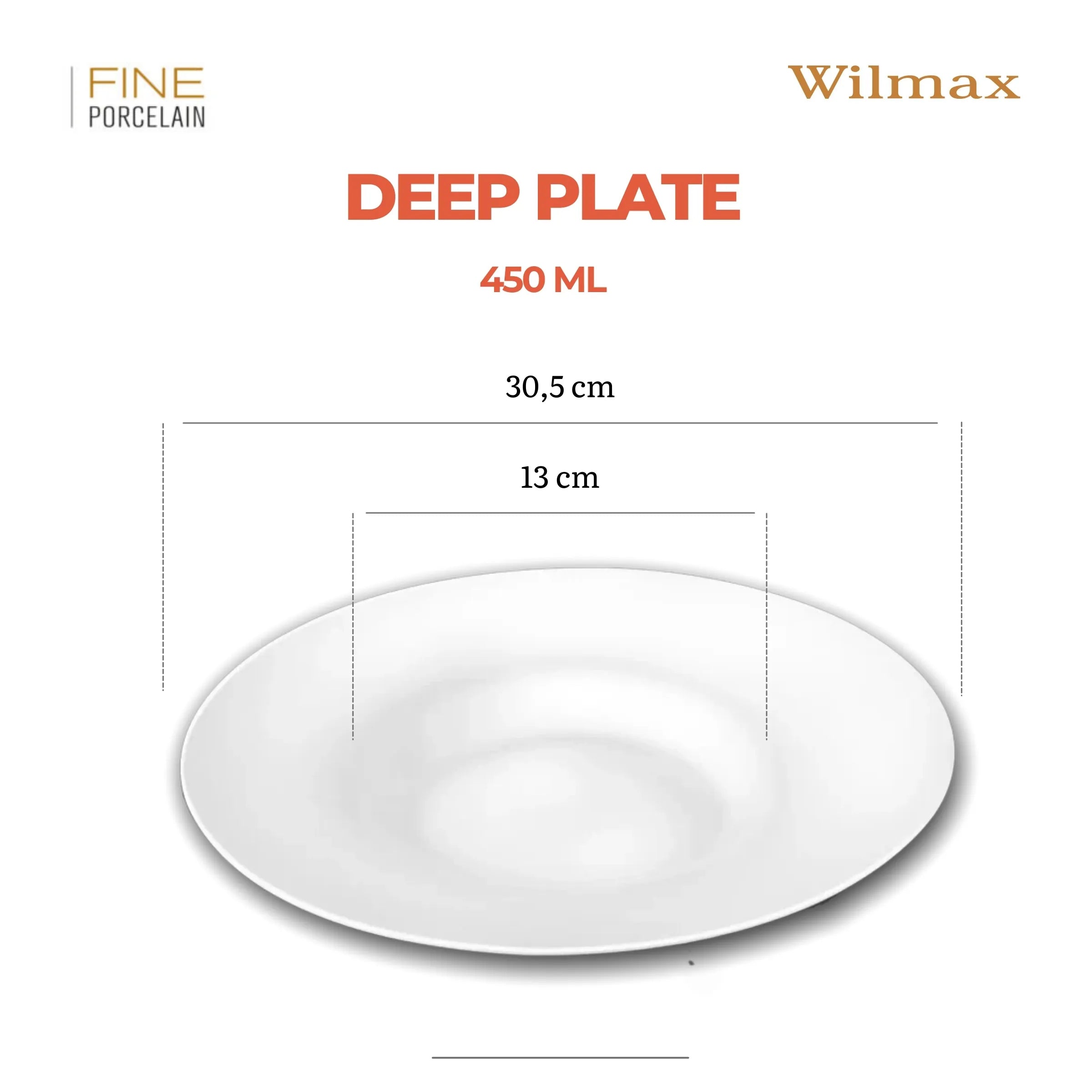 Wilmax Teller 30,5 cm Weiß aus Porzellan