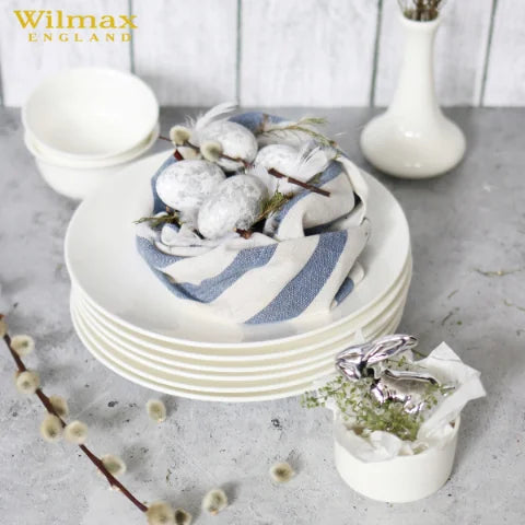 Wilmax Speiseteller 23 cm Weiß aus Porzellan