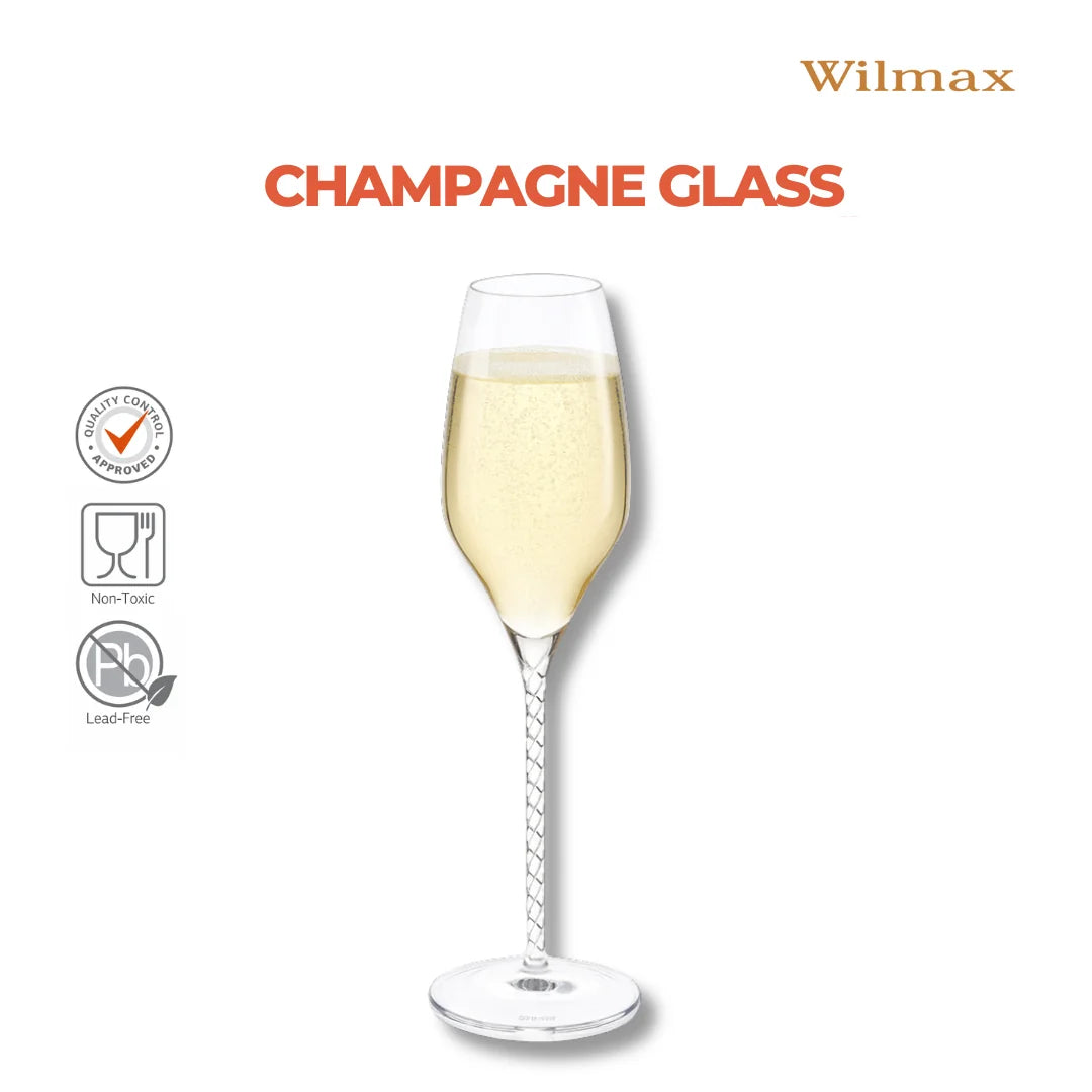 Wilmax Champagnerflöte 300 ml 2er-Set Transparent aus Wilmax Crystalline-Serie