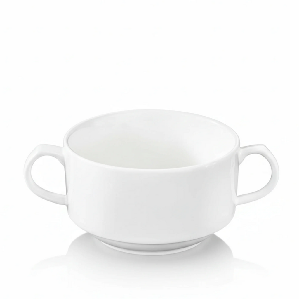 Wilmax Suppentasse 350 ml Weiß aus Porzellan