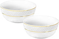 Wilmax Schale 1300 ml 18 cm 2er-Set Weiß mit Goldrand aus Porzellan