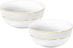 Wilmax Schale 1300 ml 18 cm 2er-Set Weiß mit Goldrand aus Porzellan