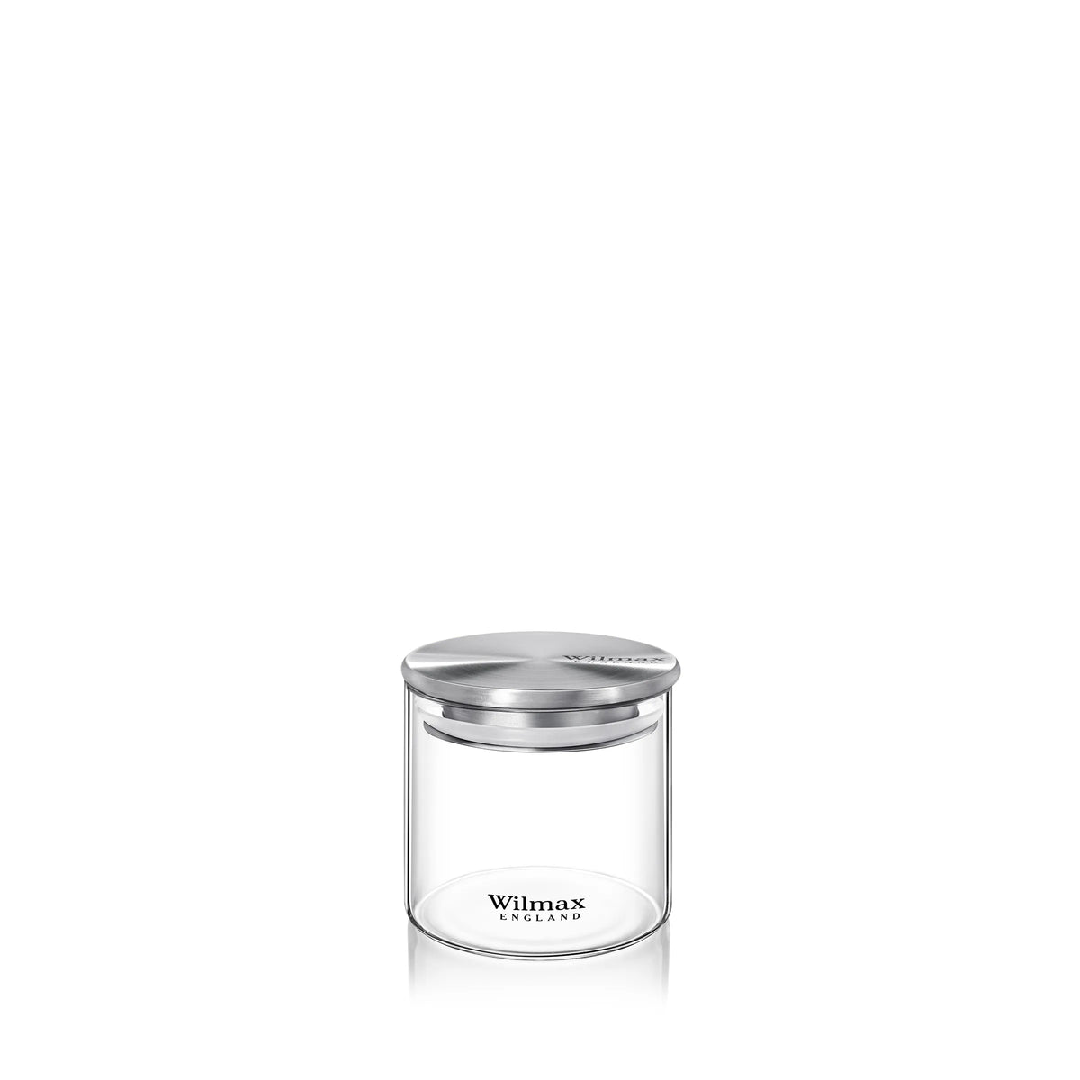 Wilmax Vorratsglas 600 ml mit Edelstahldeckel Transparent