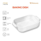 Wilmax Auflaufform mit Griffen 860 ml Weiß aus Porzellan