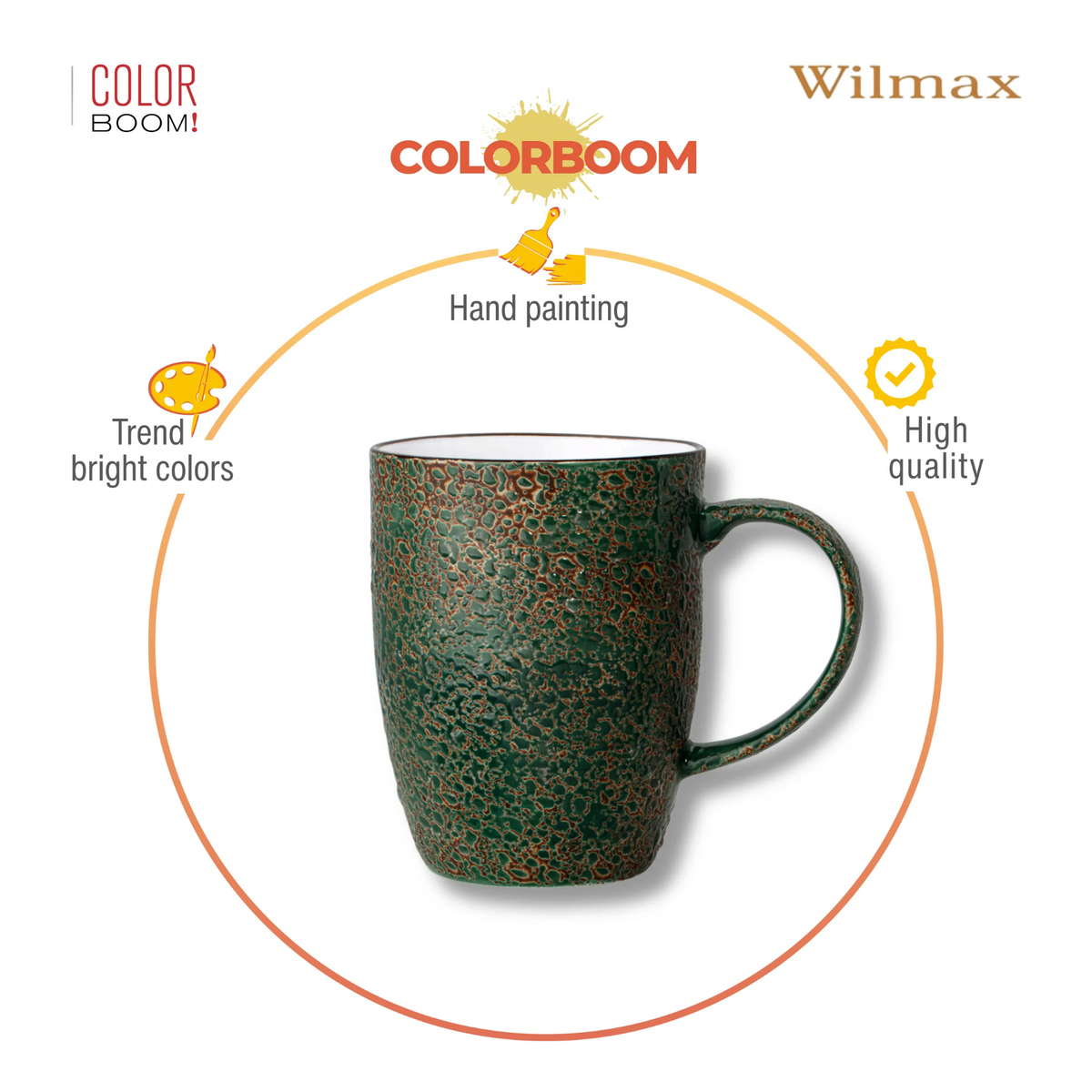 Wilmax Becher 460 ml Grün aus Porzellan
