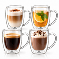 Wilmax Doppelwandiger Thermobecher 500 ml 4er-Set Transparent