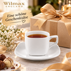 Wilmax Tasse mit Untertassen 200 ml 2er-Set Weiß aus Porzellan