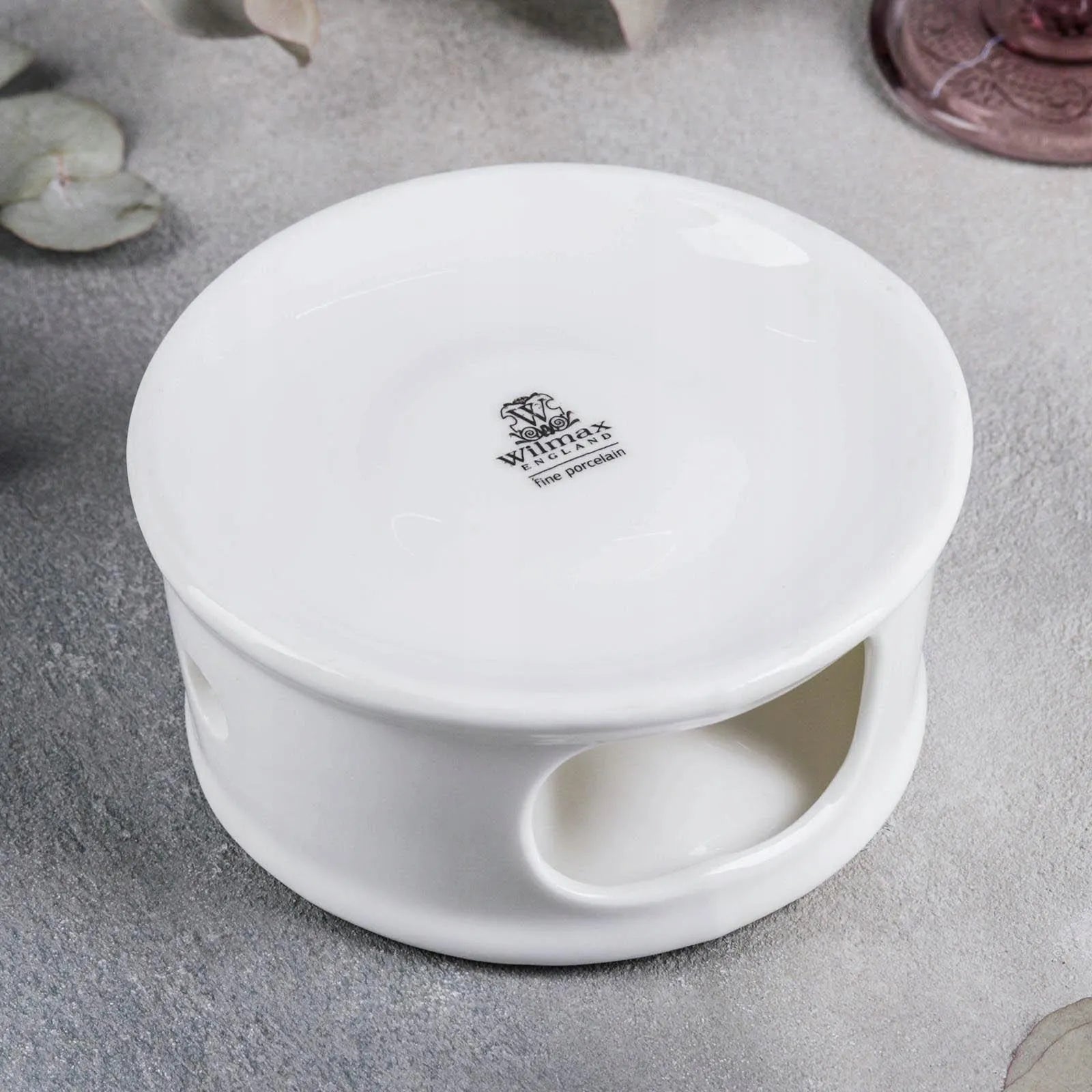 Wilmax Stövchen 13 cm Weiß aus Porzellan