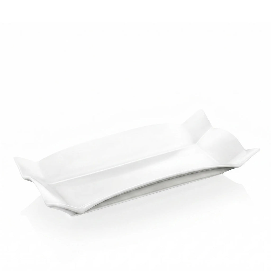 Wilmax Servierplatte 31,75 × 15,24 cm Weiß aus Porzellan