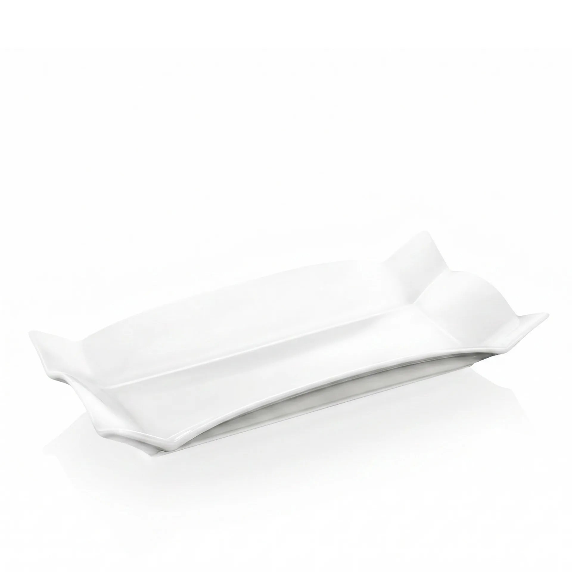 Wilmax Servierplatte 31,75 × 15,24 cm Weiß aus Porzellan