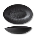 Wilmax Ovale Servierschale 30 × 19,5 × 7 cm Schwarz aus Porzellan