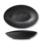 Wilmax Ovale Servierschale 30 × 19,5 × 7 cm Schwarz aus Porzellan