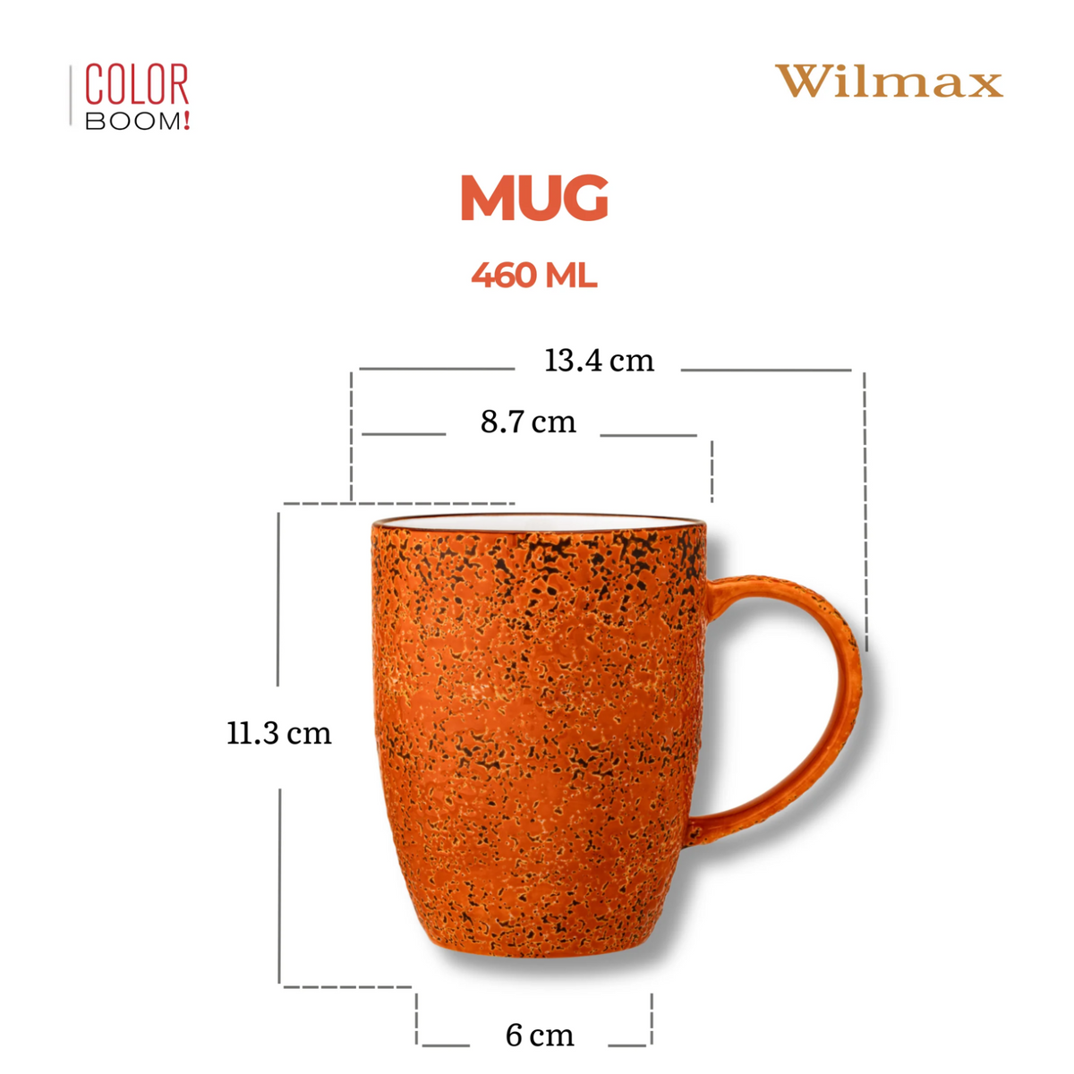 Wilmax Becher 460 ml Orange aus Porzellan