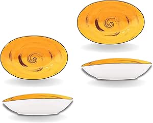 Wilmax Ovale Schale 25 cm 2er-Set Gelb aus Porzellan