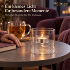 Wilmax Teelichthalter für 1 Teelicht 9 cm Transparent aus Glas