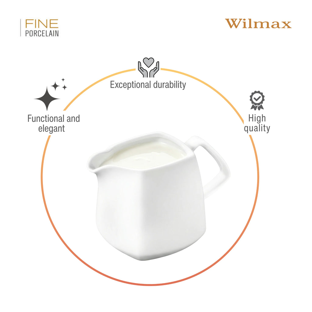 Wilmax Milchkännchen 310 ml Weiß aus Porzellan