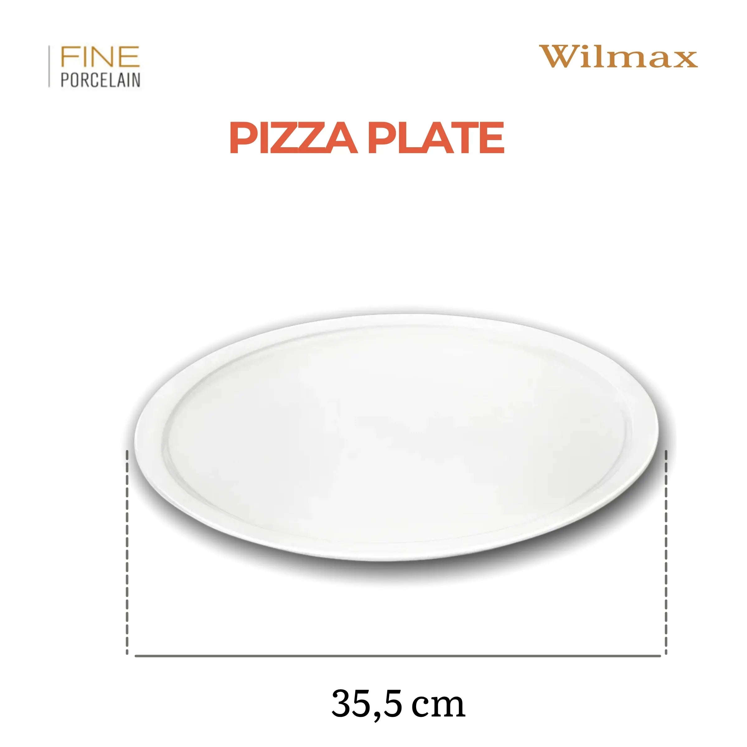 Wilmax Pizzateller 35,5 cm Weiß aus Porzellan