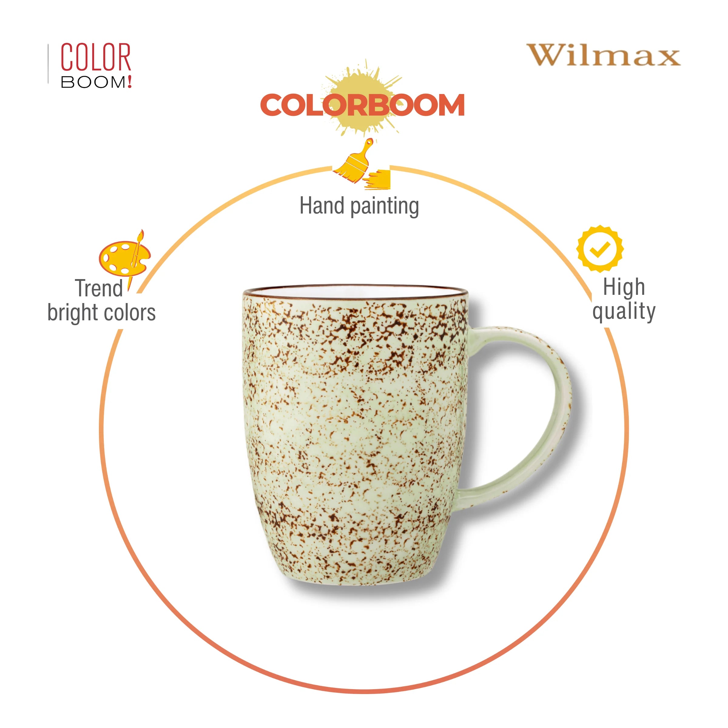 Wilmax Becher 460 ml Pistazie aus Porzellan