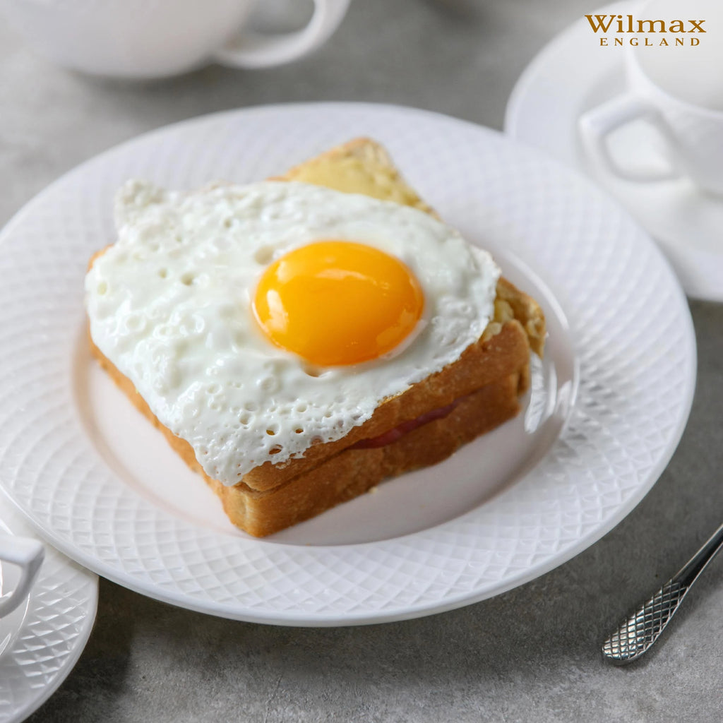 Wilmax Dessertteller Ø 20 cm 2er-Set Weiß aus Porzellan für Kuchen