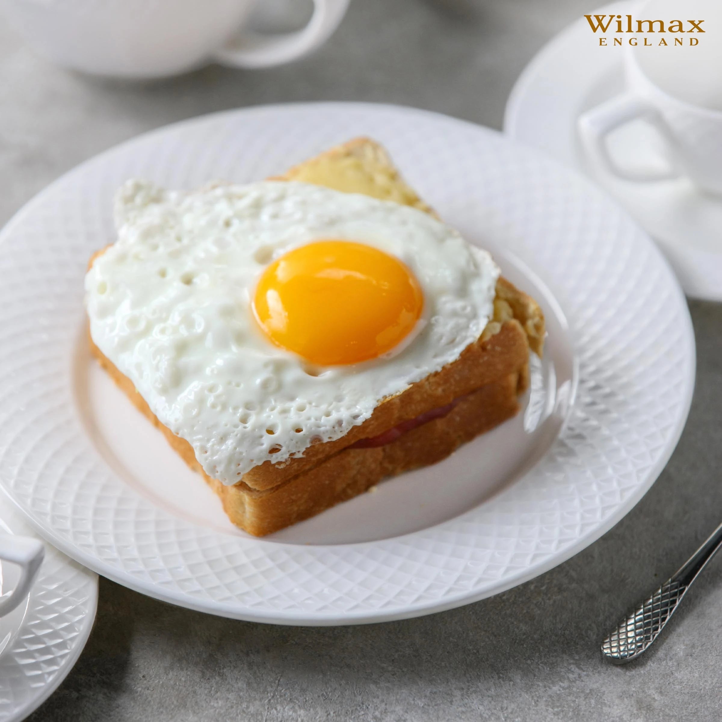 Wilmax Dessertteller Ø 20 cm 2er-Set Weiß aus Porzellan für Kuchen