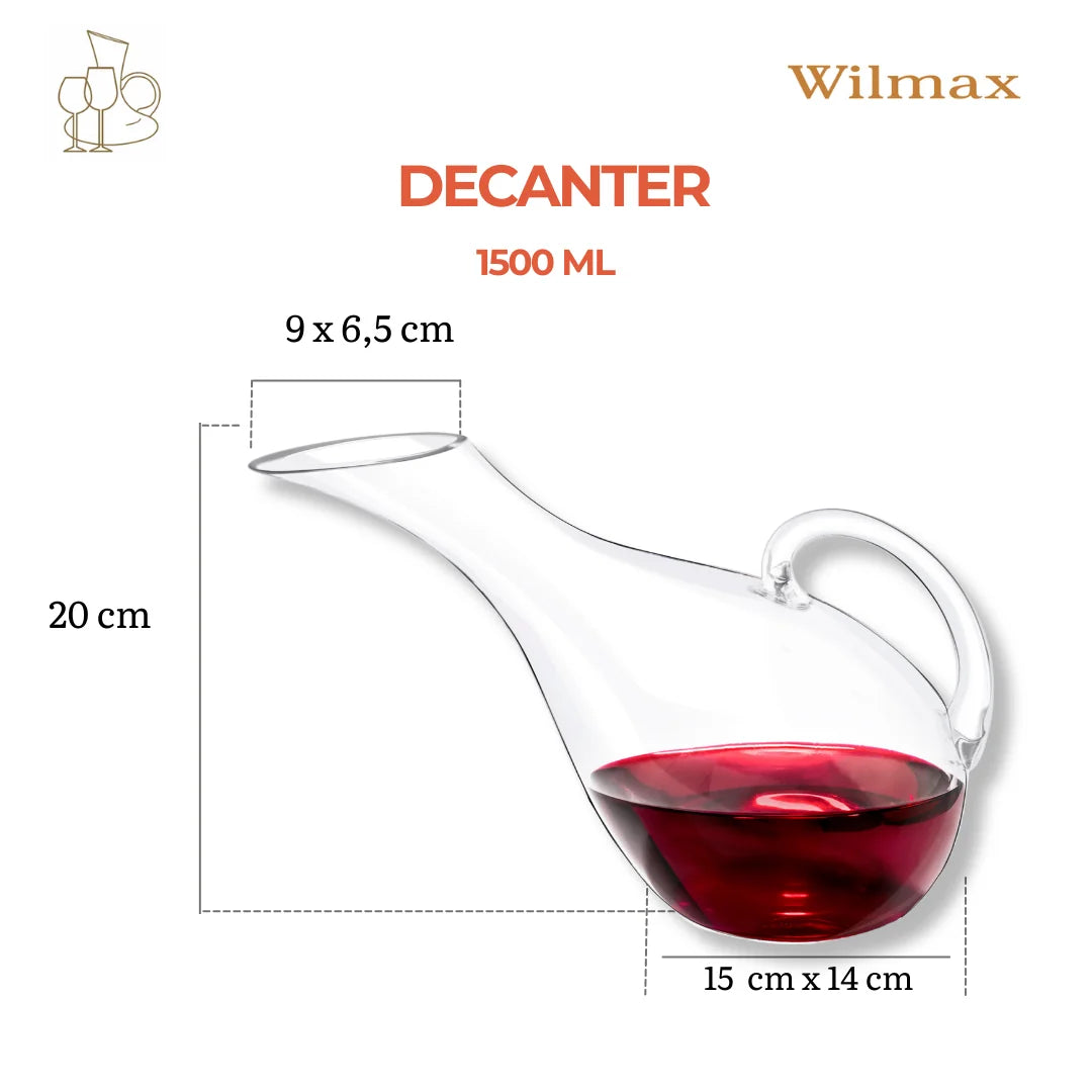 Wilmax Weindekanter 1500 ml Transparent aus Wilmax Crystalline-Serie