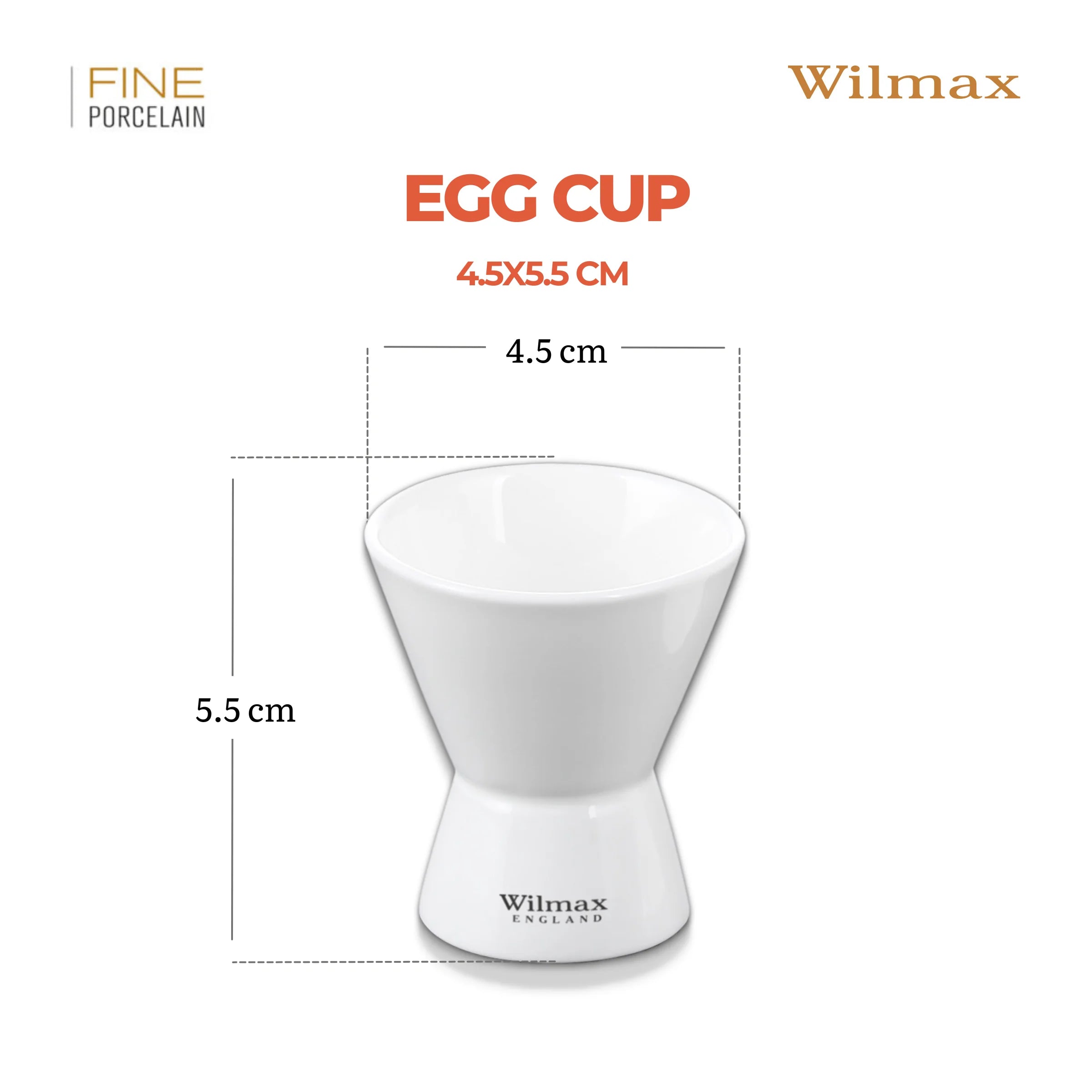 Wilmax Eierbecher 4,5 × 5,5 cm Weiß aus Porzellan