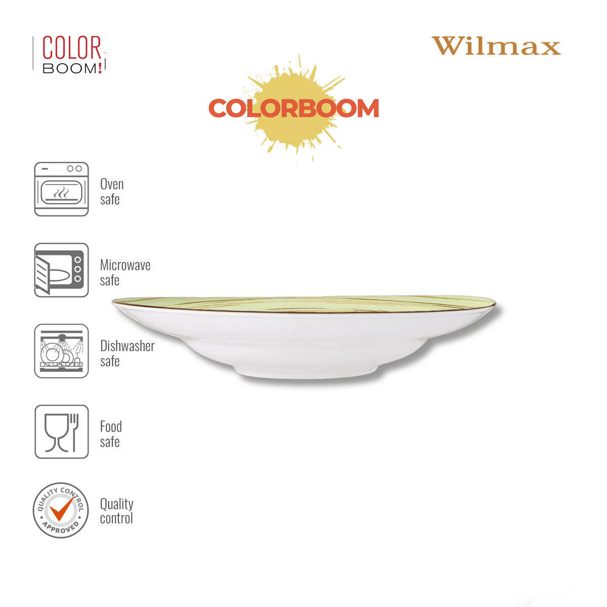 Wilmax Tiefer Teller 25,5 cm 350 ml 2er-Set Pistazie aus Porzellan