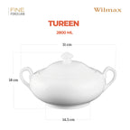 Wilmax Suppenterrine mit Deckel 2800 ml Weiß aus Porzellan