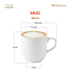 Wilmax Tasse 250 ml Weiß aus Porzellan