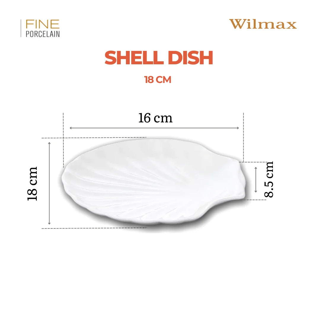 Wilmax Fischplatte 18 cm Weiß aus Porzellan