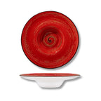 Wilmax Tiefer Teller Ø 24 cm 200 ml Rot aus Porzellan