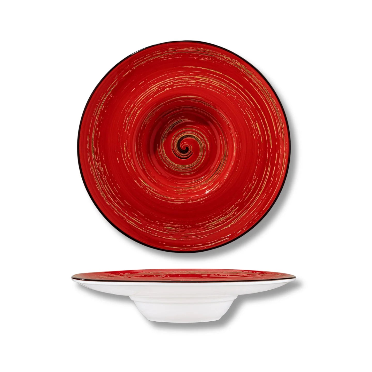 Wilmax Tiefer Teller Ø 24 cm 200 ml Rot aus Porzellan