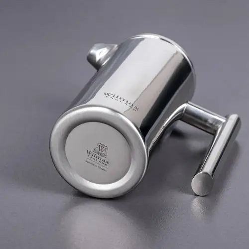 Wilmax Doppelwandige French Press 1000 ml Silber aus Edelstahl