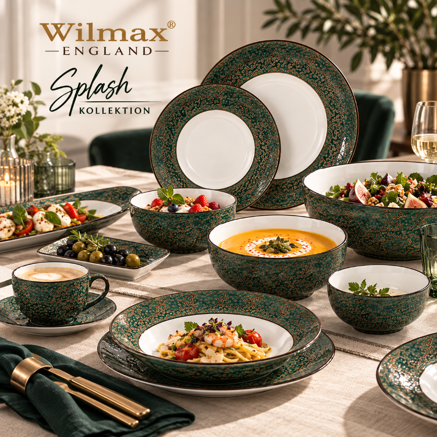 Wilmax Servierplatte 30 cm Grün aus Porzellan
