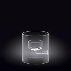 Wilmax WL-888904/A Borosilikatglas Kerzenständer für 1 Teelichter, 9cm Höhe