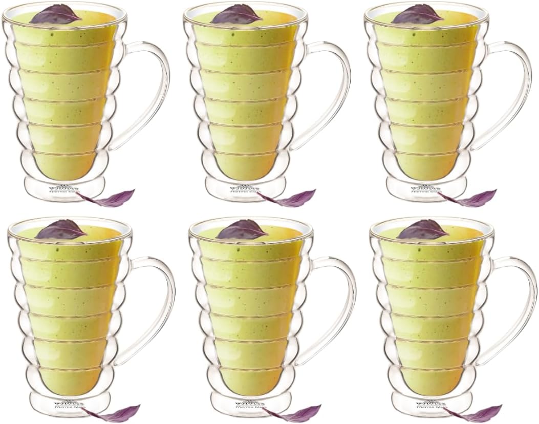 Wilmax Doppelwandiger Thermobecher 300 ml 6er-Set Transparent