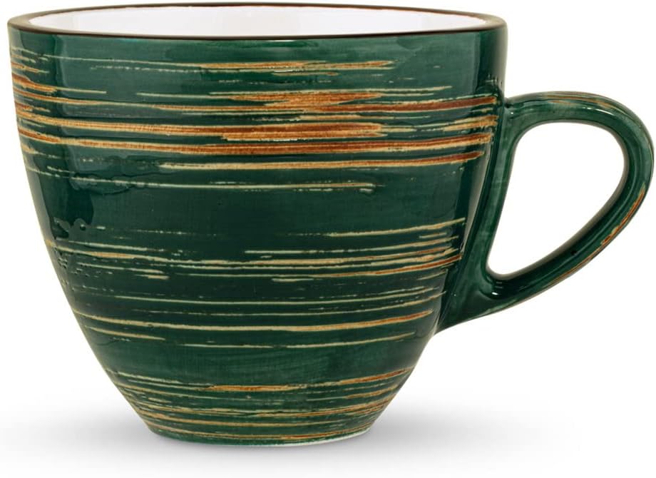 Wilmax Tasse mit Untertasse 190 ml 6er-Set Grün aus Porzellan