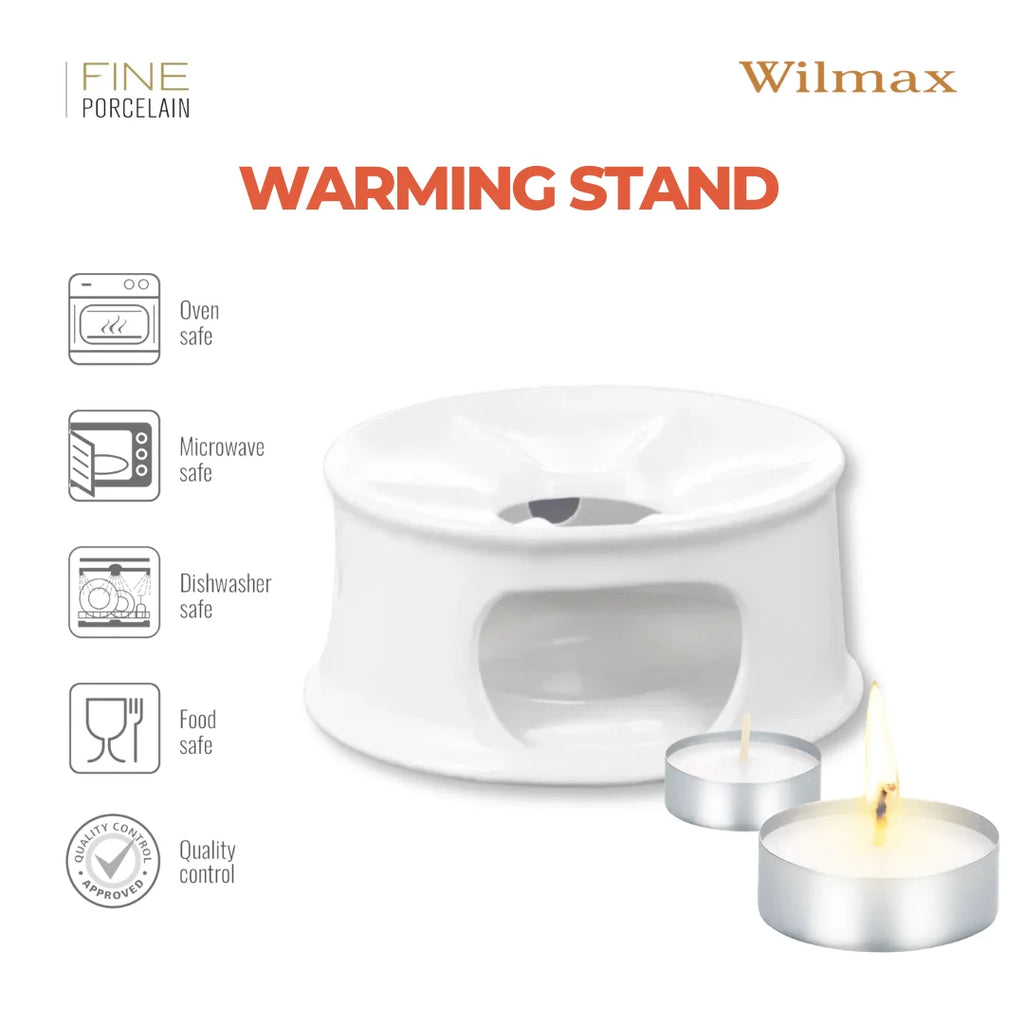 Wilmax Stövchen 13 cm Weiß aus Porzellan