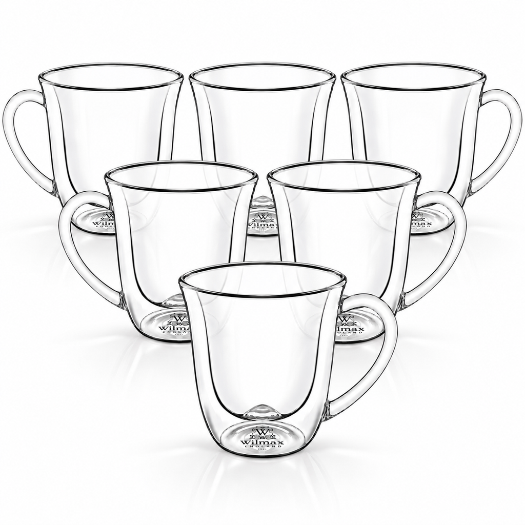 Wilmax Doppelwandige Tasse 250 ml 6er-Set Transparent